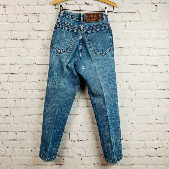 Vintage 80s Bonjour International Acid Washed Mom High Waist Cropped Ankle Jeans - Picture 13 of 15